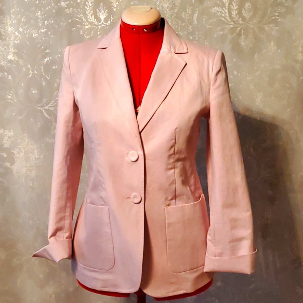 Weekend MaxMara pink linen blazer